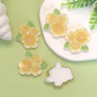 Cabochons en résine à dos plat motif fleur de pêcher 25 mm pour scrapbooking, bijoux DIY, accessoires de décoration artisanale, décoration de coque de téléphone