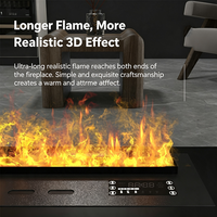 Cheminée à vapeur d'eau 3D encastrée, cheminée électrique intelligente à 128 couleurs de flamme, personnalisable pour la décoration intérieure de villas, hôtels et maisons
