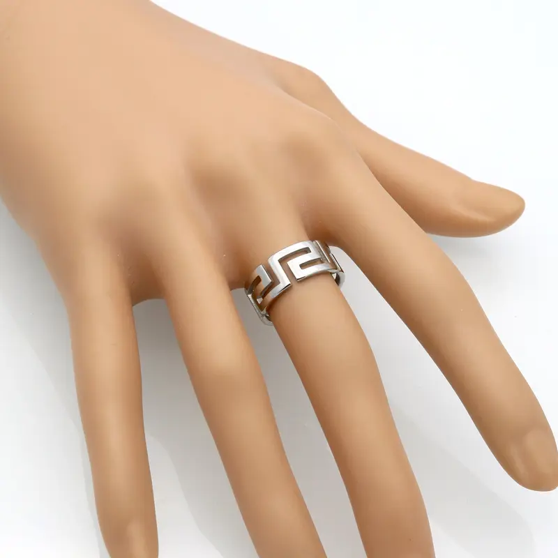Hoge Kwaliteit 8Mm Roestvrij Staal Holle Ringen Vergulde Unisex Hiphop Ring Mode Vinger Sieraden