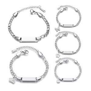 Braccialetto con nome personalizzato 18k oro placcato in acciaio inossidabile <span class=keywords><strong>bracciale</strong></span> farfalla cuore corona Charm gioielli personalizzati per regalo - Product Image 3