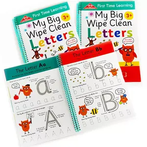 Livro apagável personalizado crianças letra do alfabeto aprender a escrever pré-escolar prática escrita livro