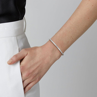 Bracelet tennis haute brillance plaqué, élégant, avec diamants de laboratoire, bijoux de mode pour femme, bracelet jonc étincelant plaqué élégant