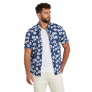 2023 hombres Casual media manga Slim Fit algodón para polos impresos personalizados cómodos sarga de algodón de franela para otoño - Product Image 3