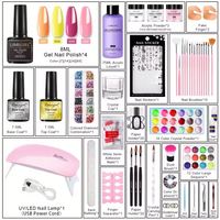 Kit Professionnel de Vernis à Ongles GELNAILY, Vente en Gros Usine, Lampe UV, Gel Soak-Off, Étiquette Privée, Poudre Acrylique pour Filles
