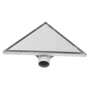 Scarico doccia triangolare con uscita laterale, scarico a pavimento triangolare in acciaio inox - Product Image 1