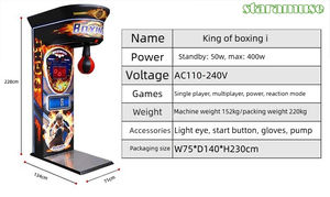 Machine <span class=keywords><strong>de</strong></span> boxe arcade Dragon Fight personnalisée avec accepteur <span class=keywords><strong>de</strong></span> billets, jeux <span class=keywords><strong>de</strong></span> rue à monnayeur pour boxeurs, version anglaise, pour intérieur - Product Image 6