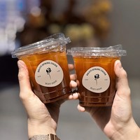 Ensemble d'emballages à emporter Instagram jetables transparents en plastique PET PP américain Style simple paroi-pour café boissons froides lait