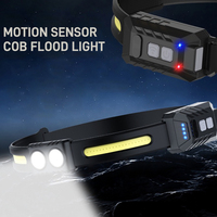 COB banjir lampu besar silikon LED dapat diisi ulang sumber cahaya tahan air baterai AA lampu depan untuk luar ruangan berlari mendaki bekerja