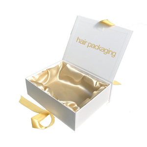 Box Product Packaging Box High Quality Custom Hair Bundles Packaging Boxes Extension Pink Bags With Product Package Gift Box With Ribbon Closure For Wig