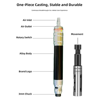 Stylo de gravure pneumatique, micro-meuleuse à air pour le polissage et la gravure, outil d'affûtage pratique