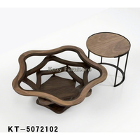 Mobilier européen moderne et nordique de salon pour la maison plateau en verre cadre rond en métal ensemble de tables basses