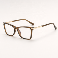 Montures de lunettes classiques rectangulaires en acétate pour hommes avec charnière à ressort et motif imprimé