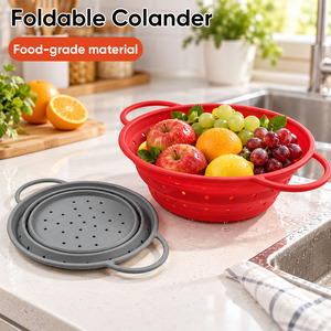 Bandeja plegable de silicona para drenaje - rejilla ajustable para drenaje - cesta para frutas y verduras de cocina - lavabo para lavar verduras - Product Image 2