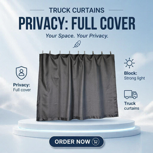 Cortinas para Camiones Bordadas Personalizadas de Poliéster Gris al por Mayor |   Fabricación OEM de Telas para Interiores de Vehículos Comerciales, Cubiertas para Ventanas |   Fácil - Product Image 1