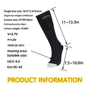 Calzini Riscaldati Elettricamente per l'Inverno, Antifreddo, per Sci e Equitazione all'Aperto - Product Image 2