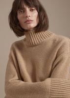 Fabricant de tricots 2026, sur mesure, hiver, haut de gamme, tunique en tricot pour femme, pull ample à col roulé pour femme
