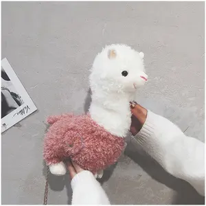 Fur Stuffed Alpaca Cute Lovely Small Shoulder Ladies Casual Mini Messenger Purse Personalized Design Fashion Clutch Handbag Bag