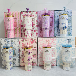 Nouvelle tasse de voiture transfrontalière eBay 2e génération 40oz motif floral - Product Image 2