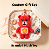 Porte-clés en peluche personnalisé, porte-clés en peluche d'animal de dessin animé personnalisé, pendentif en peluche d'ours personnalisé pour cadeau promotionnel