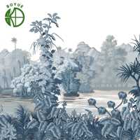 Panneau mural personnalisé imprimé Forêt Jungle, imperméable et antistatique pour Hôtels, Appartements, Chambres, Salles à manger, Hôpitaux