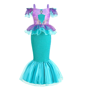 Disfraz de sirena para niñas pequeñas de Carnaval de Halloween, vestido de princesa para fiesta de cumpleaños con accesorios, varita de corona - Product Image 5