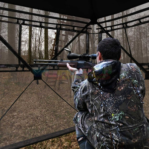 Perspectiva al aire libre 360 aves acuáticas pato camuflaje suelo portátil caza tienda ciega ver a través de camuflaje carpas impermeables - Product Image 3