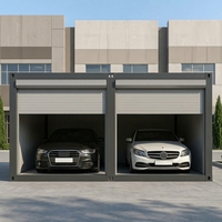 Garage Conteneur en Acier Préfabriqué Portable en Promotion avec Doubles Portes à Enroulement pour Stationnement de Deux Véhicules et Stockage Sûr d'Équipements