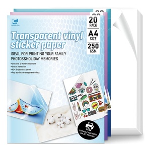 Venta al por mayor Cc <span class=keywords><strong>en</strong></span> <span class=keywords><strong>blanco</strong></span> mascota impermeable película de <span class=keywords><strong>vinilo</strong></span> transparente para impresora de inyección de tinta A4 autoadhesivo mate papel adhesivo - Product Image 3