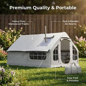 Grande tente de glamping rectangulaire gonflable avec cheminée, imperméable et coupe-vent, pour le <span class=keywords><strong>camping</strong></span> d'hiver en extérieur - Product Image 2