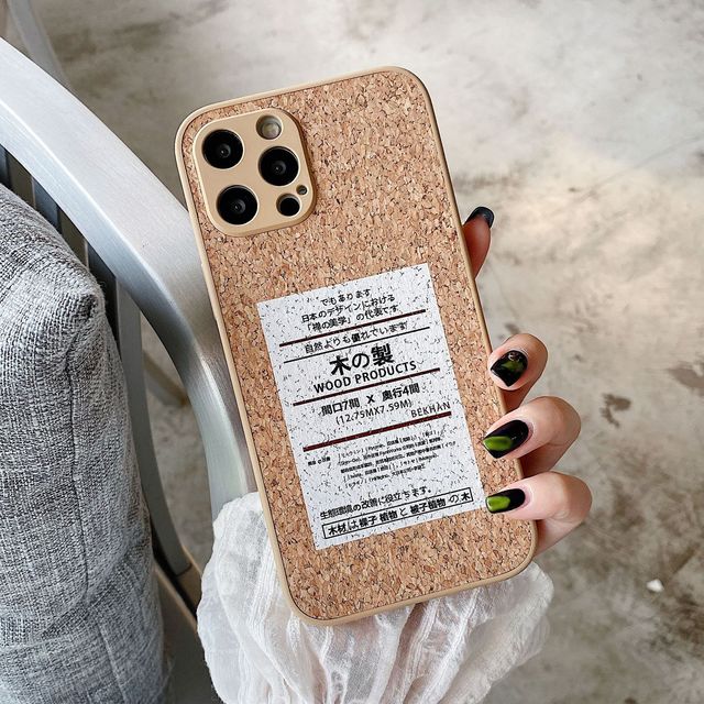 Eco-friendly Wood Grain Design Cork+TPU Shockproof Phone Case For iPhone 13 13 Pro Max