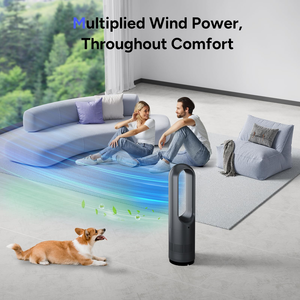 Ventilador y Calefactor 2 en 1 sin Aspas, Eléctrico, Oscilante, con Temporizador, para Hogar, Oficina, Dormitorio, Suelo - Product Image 6
