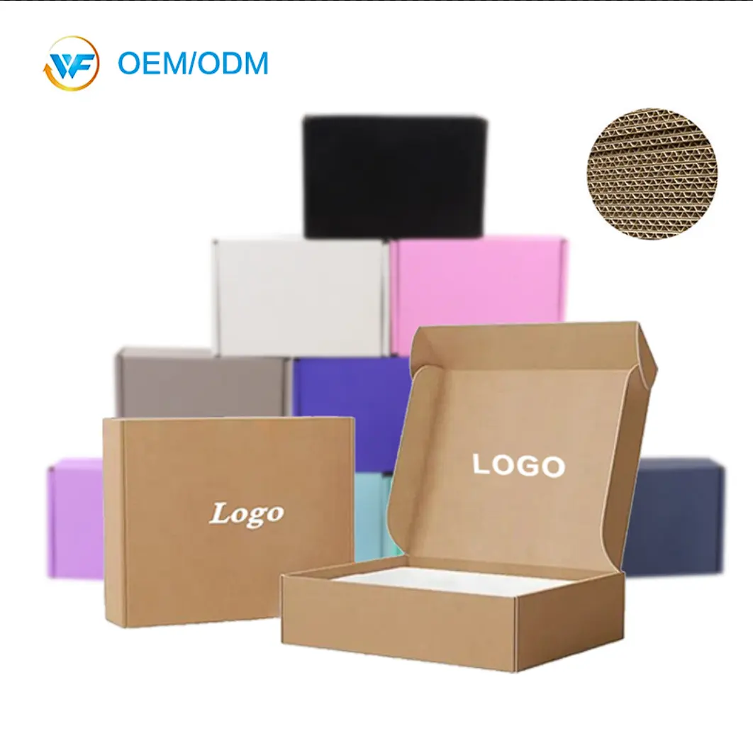 OEM ODM Boite en carton custom logo cardboard mailer shipping box plain corrugated paper express clothing packaging box