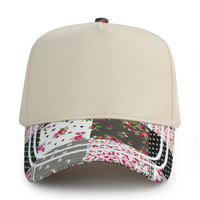 Casquette promotionnelle HBA54 à 5 panneaux, à pois, rayures et motifs floraux, avec logo personnalisé pour cadeaux, événements et mariages