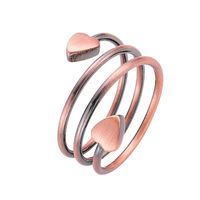 Bijoux biomagnétiques en cuivre pur, cœur, plaqué or rose, aimant en néodyme, bague étanche, tendance JK, certifié par un tiers