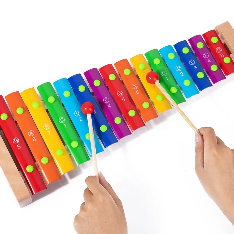 Early Educational Baby 15 Notes Knocking Wooden Xylophone Toys For The Kids