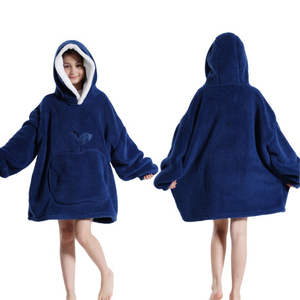 Meilleure vente : Robe de nuit d'hiver en velours pour femme, double face, confortable, à capuche motif dessin animé, manches longues, taille élastique, pour les soirées paresseuses devant la télévision - Product Image 2