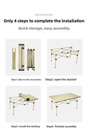 Table pliante de camping moderne personnalisée, légère, en fer, avec hauteur réglable, pour l'extérieur