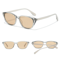 Lunettes de soleil tendance DL Small Frame Retro Cat Eye UV400, légères, avec verres en PC dégradés colorés
