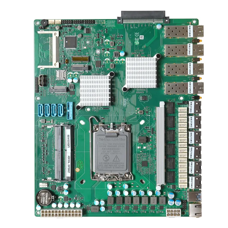 Intel 12. LGA1700 Motherboard H670 Chipset 4 SFP+10g 6LAN Firewall Router 2*DDR4 64GB Server PC Motherboard