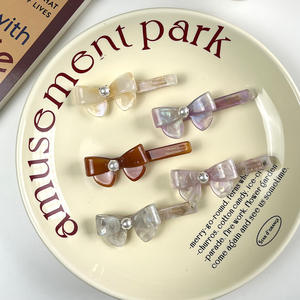 Nuovo stile all'ingrosso della fabbrica temperamento dolce doppio strato 3D fiocco acetato fermaglio per capelli - Product Image 4