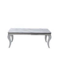 Ensemble de 3 tables basses de luxe modernes 2026, design marbre en verre trempé avec pieds en acier inoxydable – Nouveauté très demandée