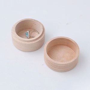 Boîte à bijoux en bois écologique de forme ronde pour bagues, boucles d'oreilles et colliers, idéale pour le rangement et la gravure – Vente en gros usine - Product Image 2