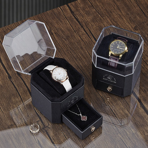 Elegante Scatola Portaorologi Esagonale con Manico a <span class=keywords><strong>Cuore</strong></span> in Oro, Regalo Ideale per la Festa del Papà - Product Image 2