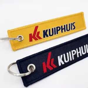 Factory Personalization Cheap Custom High Quality Personalized Sublimation Custom Logo Embroidery Woven Keychain Promotion Gifts