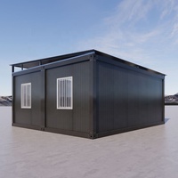 Maisons conteneurs préfabriquées détachables de 40 pieds, maisons conteneurs modulaires avec toit, pods de vie autonomes portables en kit plat