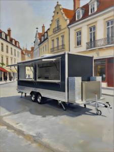 Chariot de restauration mobile avec plaque chauffante à gaz et évier, chariot alimentaire mobile résistant à la rouille pour la vente de <span class=keywords><strong>tacos</strong></span>, bonbons et chips - Product Image 2