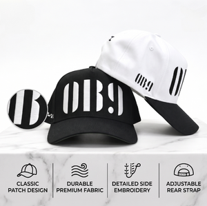 Custom 3D Puff Letter <b>Hat</b> Low MOQ OEM ODM Monocromatic <b>Black</b> <b>White</b> Embroidered Streetwear Cap Structured 5 Panel - Product Image 1