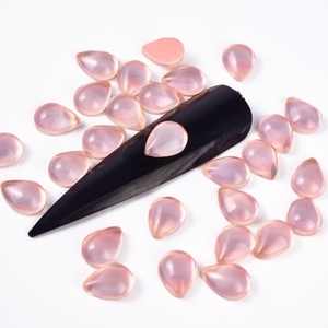 OLeeya Vente en gros Strass fantaisie en forme de goutte à dos plat, en verre K9 Opale Mocha, non thermocollants, pour Nail Art et artisanat DIY - Product Image 3