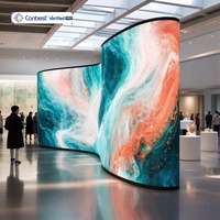 Layar Video Wall LED Silindris Definisi Tinggi, Lembut, Besar, Fleksibel, untuk Dalam Ruangan P2.5
