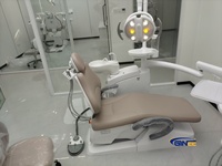Fauteuil dentaire clinique Ginee Medical, lumière LED réglable, plateau porte-instruments robuste